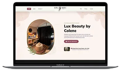 lux beauty by colene website device mockup