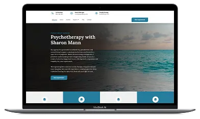 sharon mann psychotherapy website device mockup