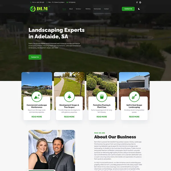 daldry landscape maintenance website snapshot